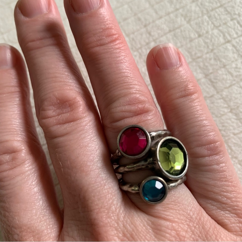 Multi-Color Crystal Stackable Ring Set - Women Jewelry Rings - Picture 6 of 14